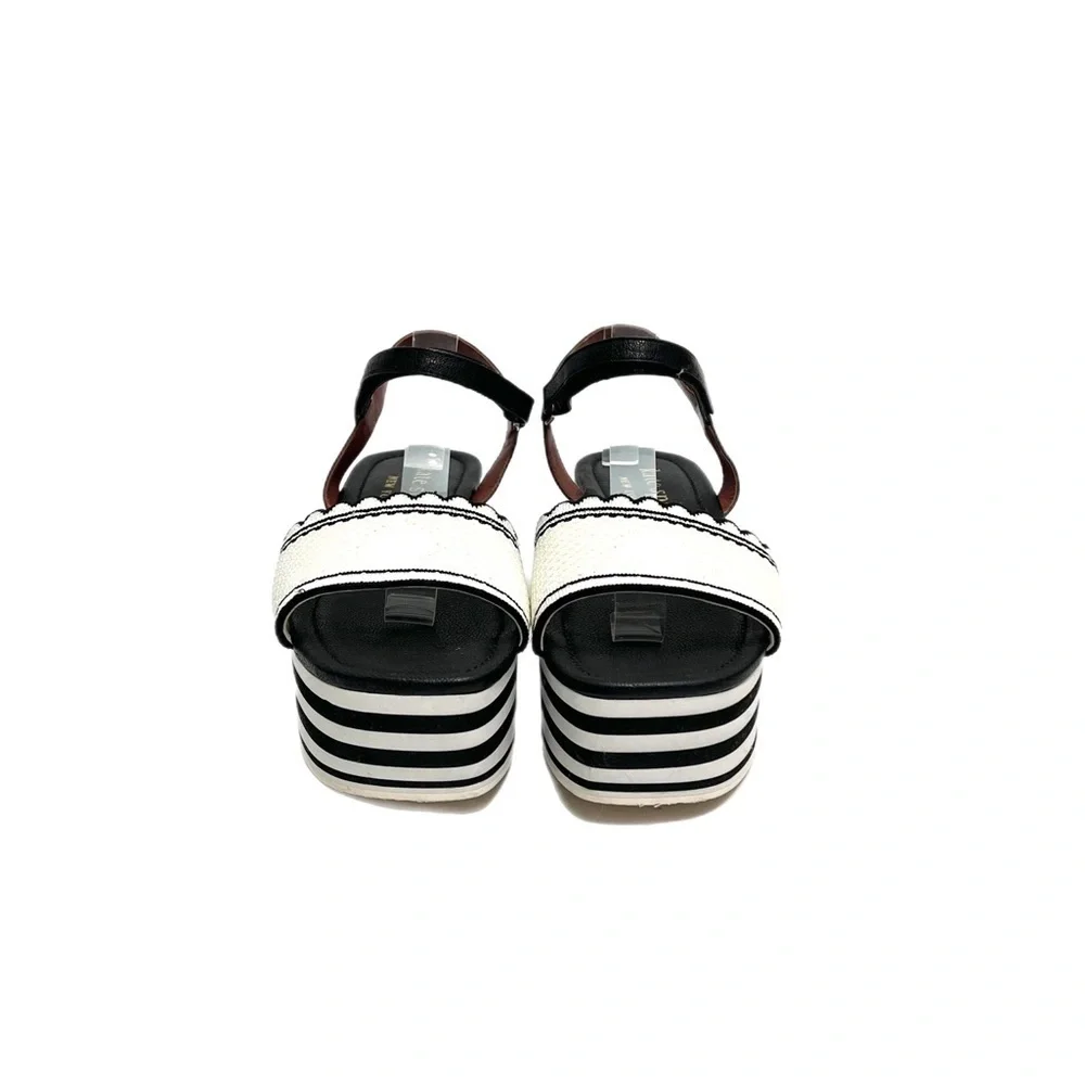 KATE SPADE | Vintage Y2K scalloped flatform Velcro strappy sandals
